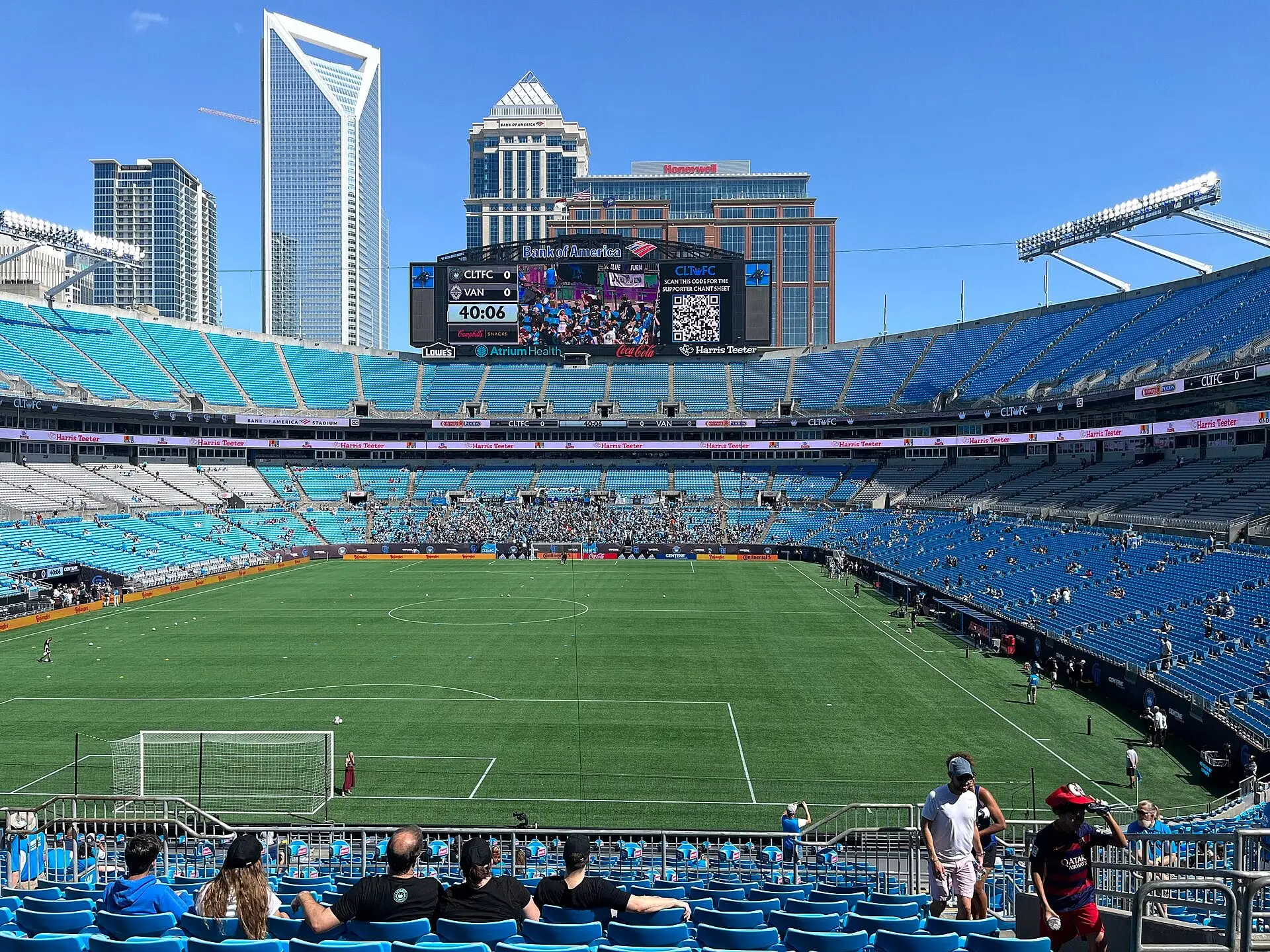 Seating bowl of Bank of America Stadium set up for a Charlotte FC match in 2022