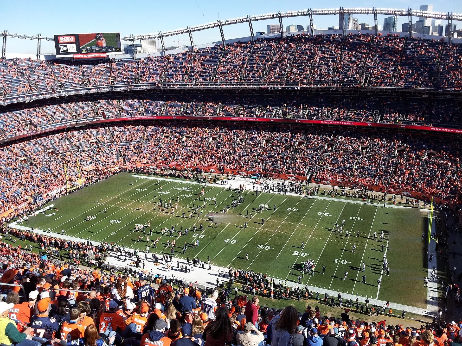 Interior of the stadium bowl at the January 2014 AFC Championship game in Denver